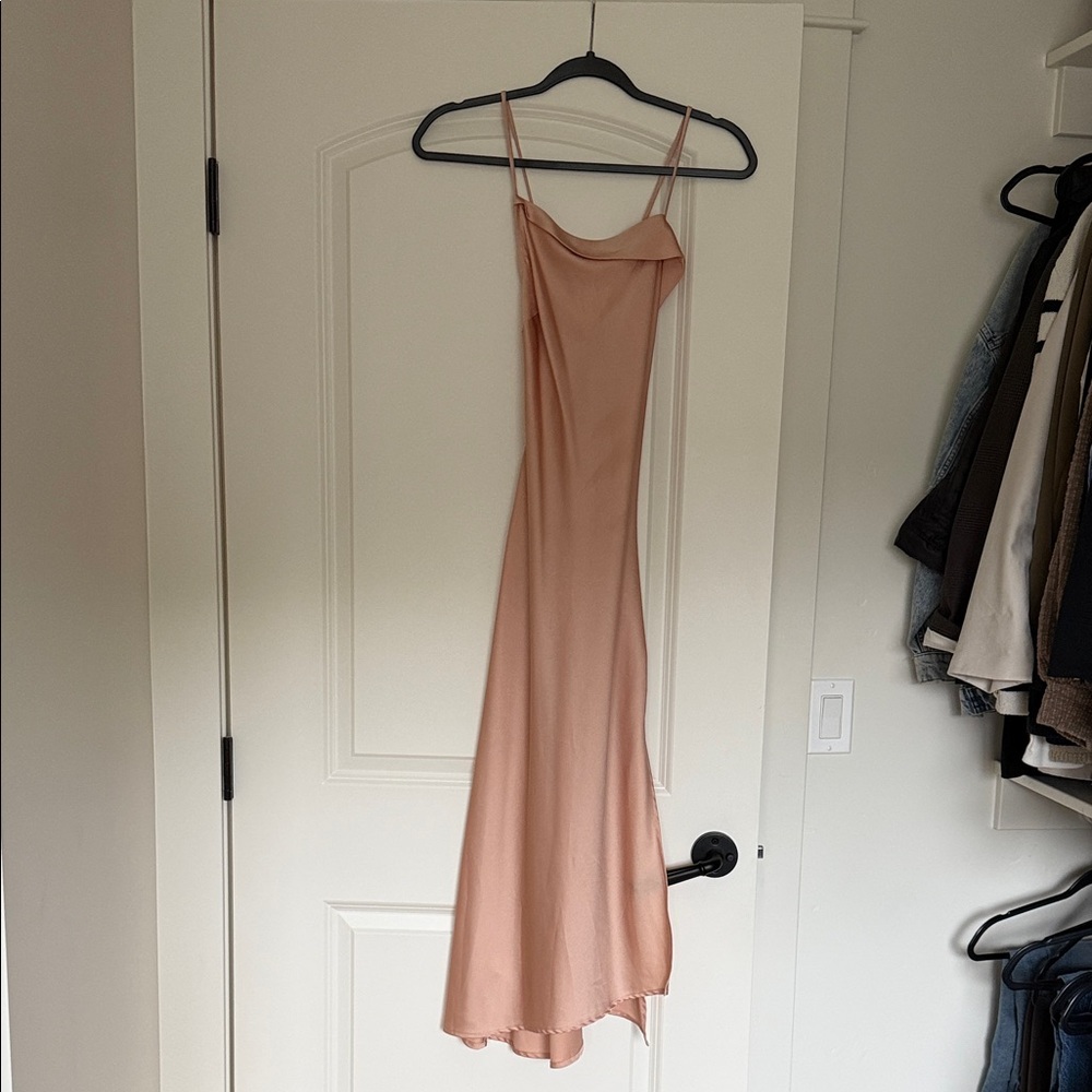 Astr Asymmetrical Peach Dress